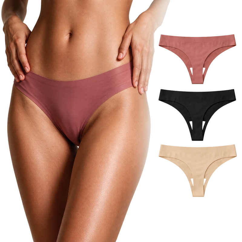 Kit 3 Calcinhas Femininas nu.a Fio Dental Sem Costura Sortidas | Corte Laser | Conforto Extremo, Para Academia, Não Marca, Segunda Pele