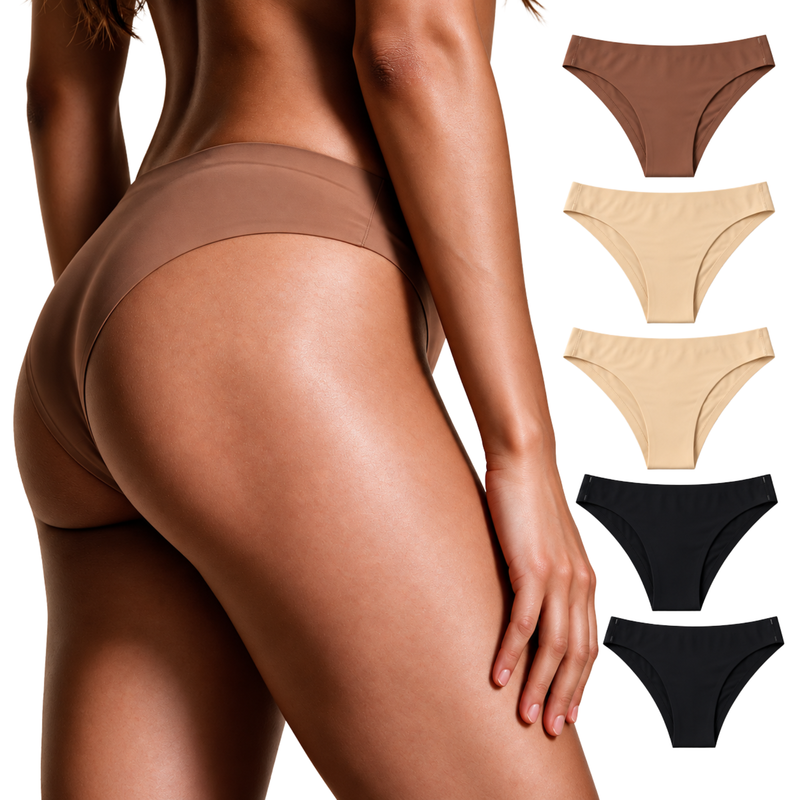 Kit 5 Calcinhas Feminina nu.a Tanga Sem Costura Sortidas | Corte Laser | Conforto Extremo, Para Academia, Não Marca, Segunda Pele
